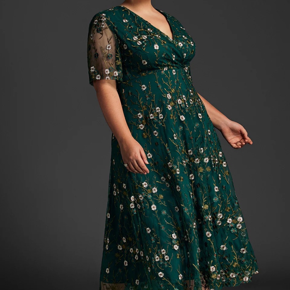 Chic Teal Floral Midi Dress